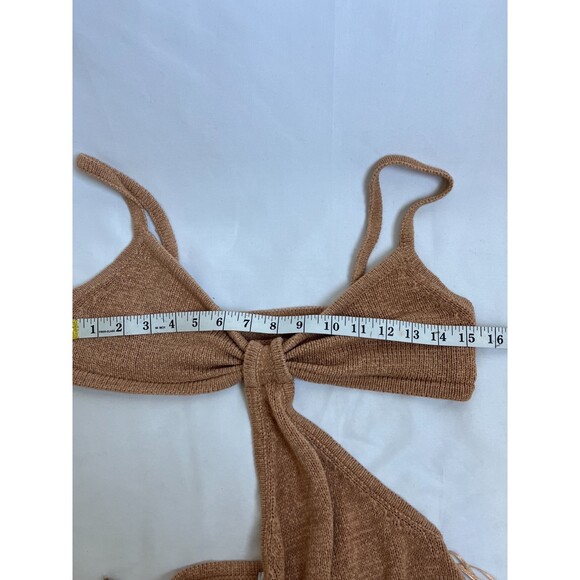 Lilyful Maxi Cutout Knit Dress Size S Beige Sand Open Back Beachy Boho Coastal - Picture 8 of 10